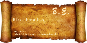 Biel Emerita névjegykártya